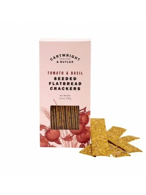 Seeded Flatbread Crackers - Tomato & BasilSlané krekry s rajčaty a bazalkou, 130 g Sleva
