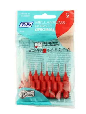 TePe Original mezizubní kartáčky 2 červené (0,5 mm) 8 ks Výhodná Nabídka