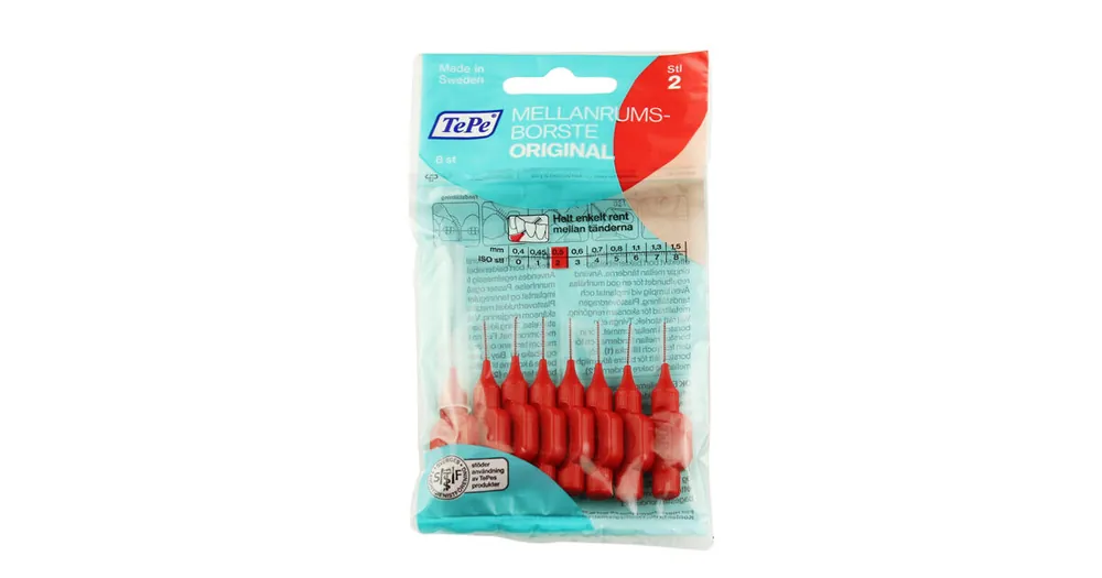 TePe Original mezizubní kartáčky 2 červené (0,5 mm) 8 ks Výhodná Nabídka