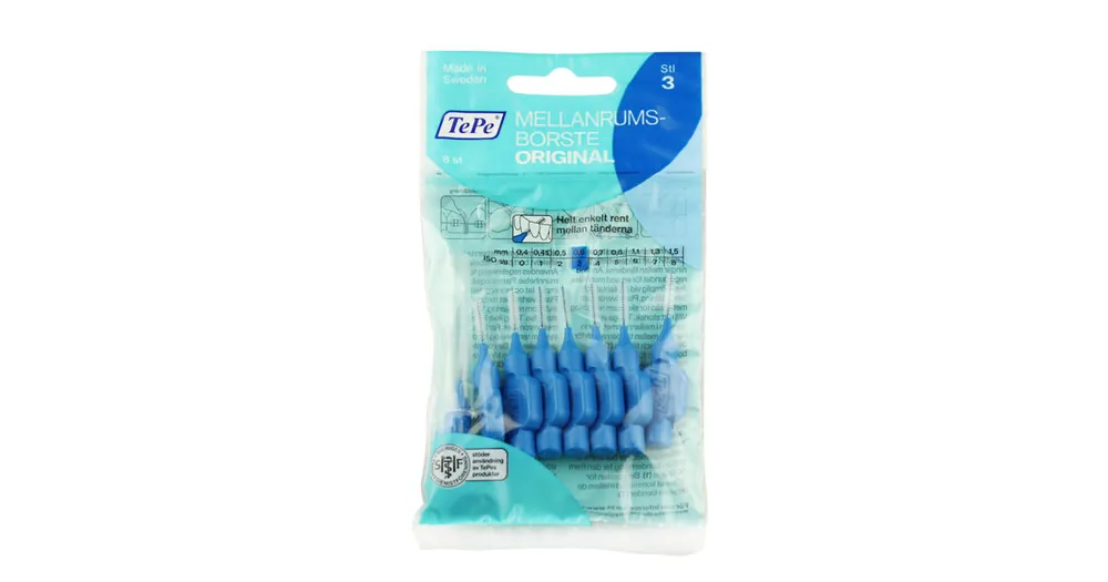 Finální Výprodej TePe Original mezizubní kartáčky 3 modré (0,6 mm) 8 ks
