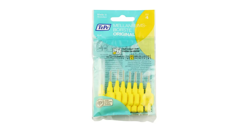 Nová Kolekce TePe Original mezizubní kartáčky 4 žluté (0,7 mm) 8 ks