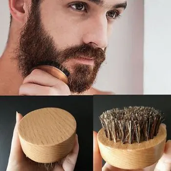 Beard Brush SL1400 Kulatý dřevěný kartáč na vousy, kančí štětiny - průměr 55mm Pouze Dnes