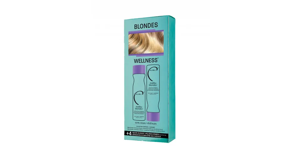 Malibu C Blondes Enhancing Wellness Collection Shampoo 266 ml + Conditioner 266 ml + sáček 4 x 5 g Oblíbený