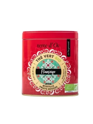 Aktuální Flamingo - Myrtille & Fruits RougesBIO zelený čaj, 80 g