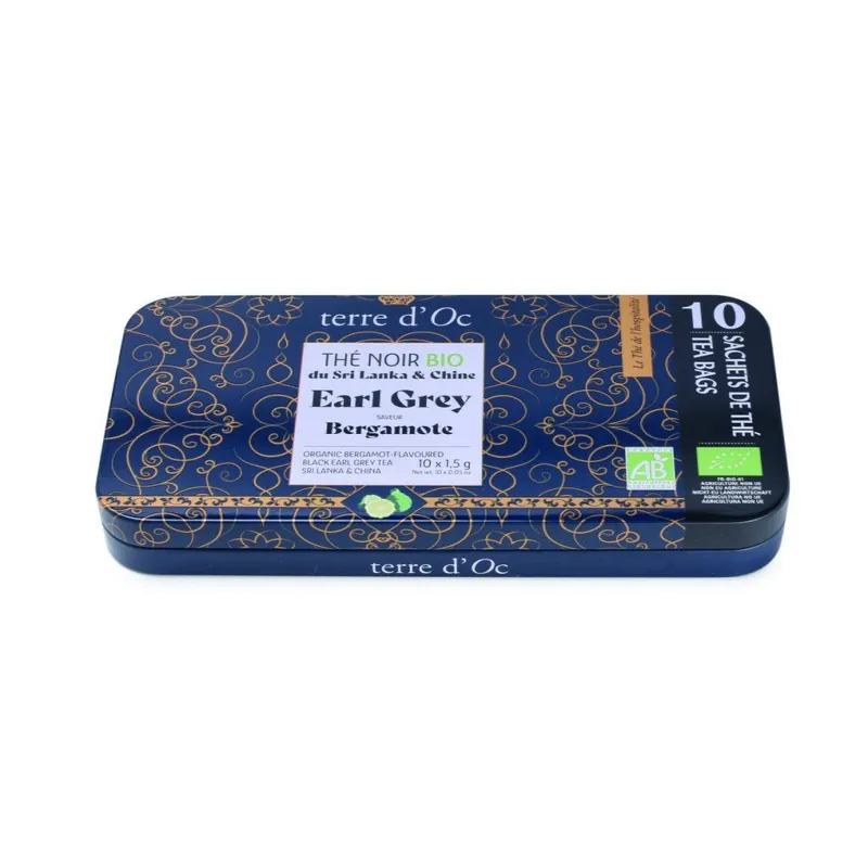 Výhodná Nabídka Earl Grey BergamotBIO Černý čaj v plechové dóze, 10 čajových sáčků