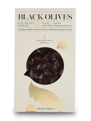 Nejlepší Volba Black Olives KalamataČerné olivy Kalamata dochucené bylinkami, 250 g