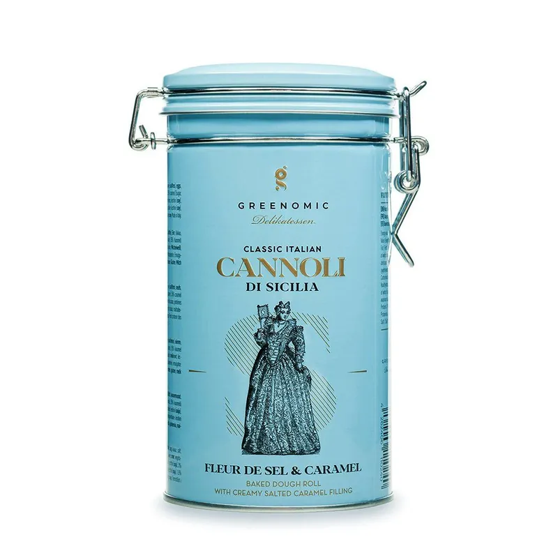 Originální Cannoli di Sicilia - Fleur de Sel & CaramelPlněné trubičky se slaným karamelem, 200 g