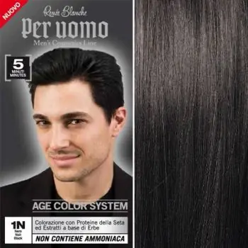 RENEÉ BLANCHE Per Uomo 1N Black - 5ti minutová barva na vlasy pro muže - černá Nejprodávanější
