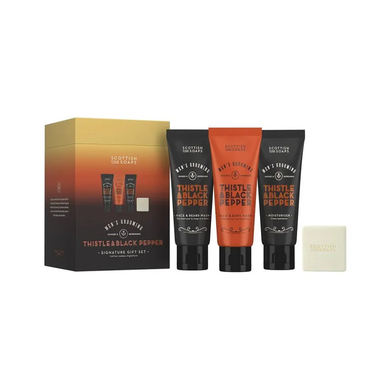 Must-Have Thistle & Black PepperSada péče o tělo pro muže, 4 ks