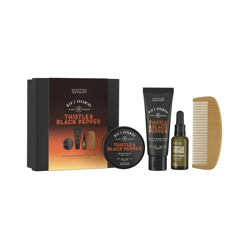 Top Prodej Thistle & Black PepperSada péče o vousy, 4 ks