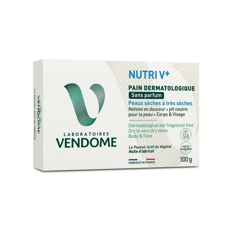 Dokud Zásoby Vydrží NUTRI V+ Pain Dermatologique Sans ParfumDermatologické mýdlo bez parfemace, 100 g