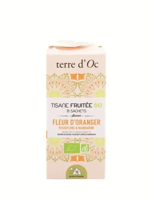 Fleur d'oranger, Passiflore & MandarineBIO ovocno-bylinný čaj, 15 čajových sáčků Finální Výprodej