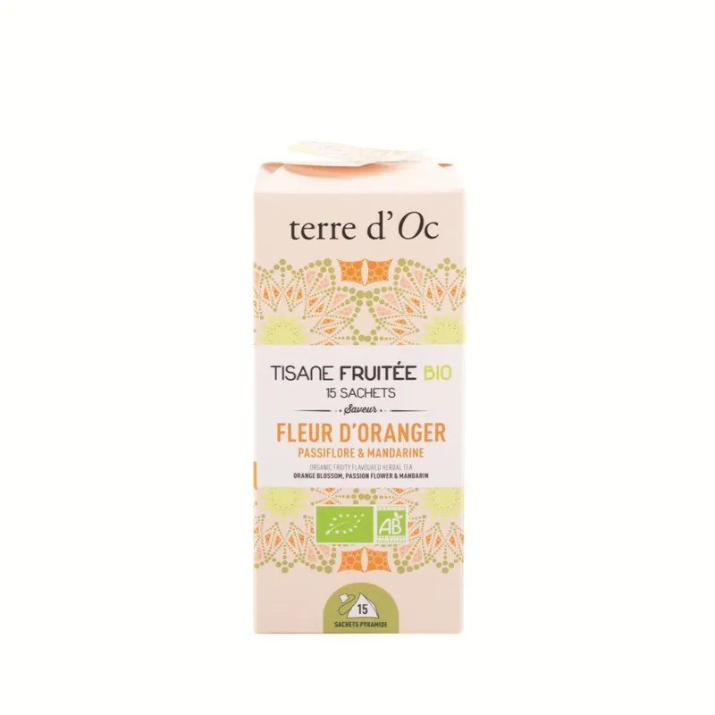 Fleur d'oranger, Passiflore & MandarineBIO ovocno-bylinný čaj, 15 čajových sáčků Finální Výprodej