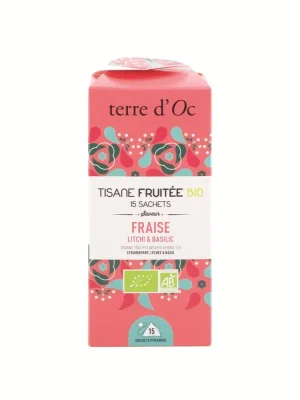Fraise, Litchi & BasilicBIO ovocno-bylinný čaj, 15 čajových sáčků Odeslání Ihned