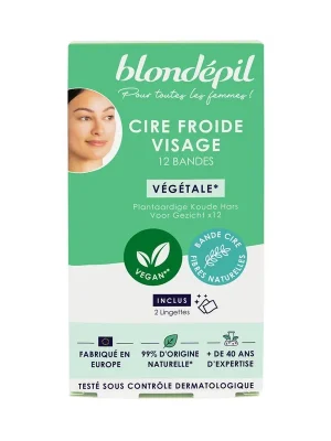 Cire Froide Visage VégétaleEpilační voskové pásky na obličej, 12 ks Horká Nabídka