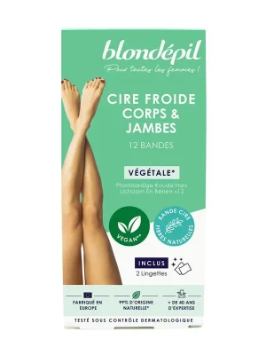 Cire Froide Corps & Jambes VégétaleEpilační voskové pásky na tělo, 12 ks Finální Výprodej