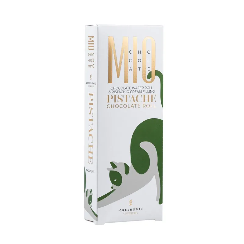 MIO Chocolate - Pistache Chocolate RollČokoládové oplatkové rolky s pistáciovou náplní, 120 g Ověřený