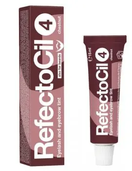Sezónní Sleva REFECTOCIL č.4 CHESTNUT - Profesionální barva na řasy, obočí a vousy 15ml - Kaštanová