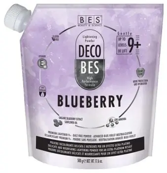 BES Decobes Blueberry 9+ Gentle 500g - melír s anti-yellow efektem pro bílou blond Originální