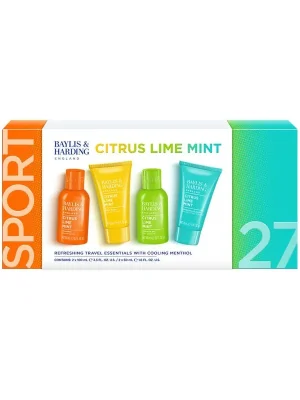 Horká Nabídka Citrus, Lime & Mint - sada s péčí o tělo, vlasy a pleť, 4 kspánská sada tělových, vlasových a pleťových produktů s chladivým mentolem