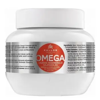 Zlevněný KALLOS KJMN Omega Hair Mask 275ml - maska na lámavé vlasy a roztřepené konečky