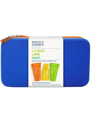 Jen Po Omezenou Doba Citrus, Lime & Mint - sada s péčí o tělo a pleť, 3 kspánská sada produktů pro tělo a pleť ve sportovní kosmetické taštičce