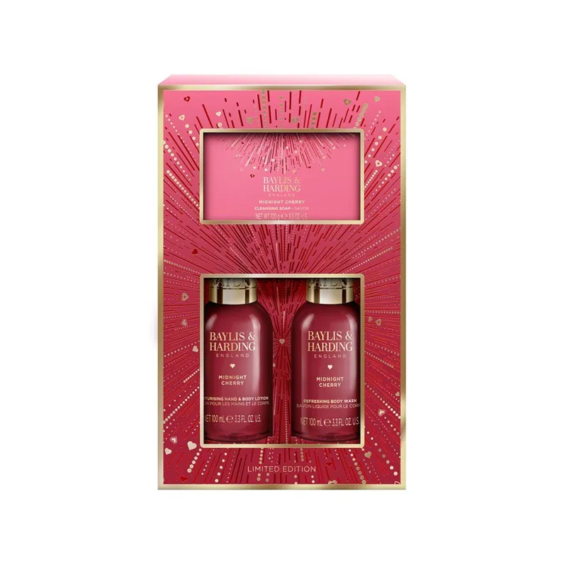 Autentický Midnight Cherry - sada s péčí o tělo , 3 ksdámská sada tělových produktů se šťavnatou, třešňovou vůní