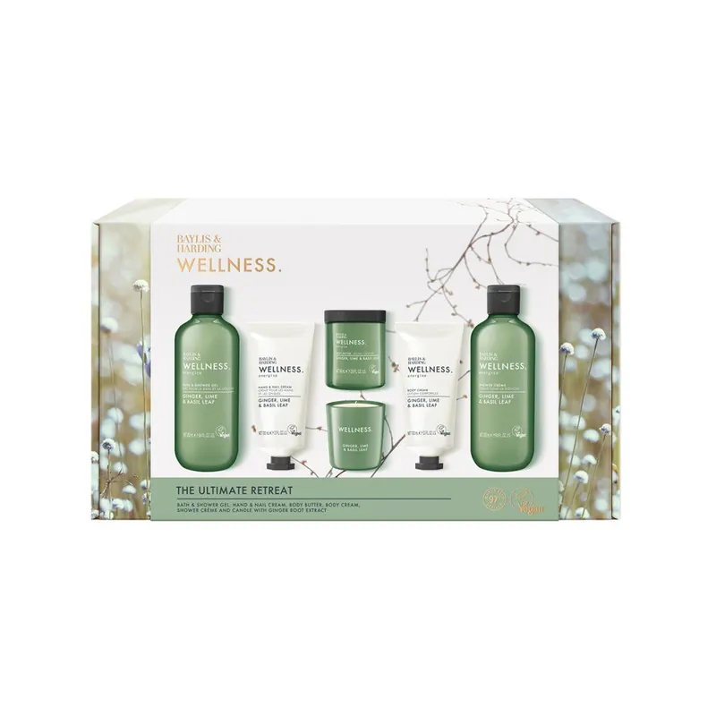 Výprodej Wellness Ladies - sada tělové péče a svíčky, 6 ksvelká sada tělových produktů s přírodním složením a vonné svíčky