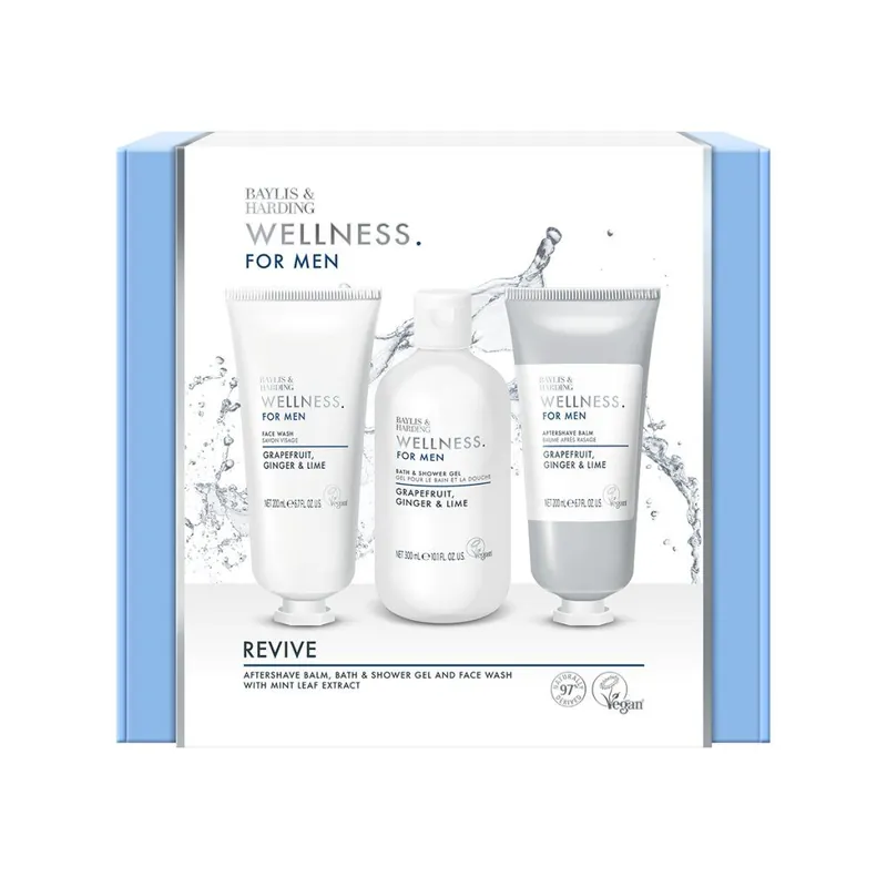 Wellness For Men - sada s péčí o tělo a pleť, 3 kspánská dárková sada produktů s přírodním složením pro tělo a pleť Omezená Nabídka