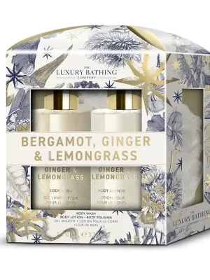 Bergamot, Ginger & Lemongrass - sada s péčí o tělo, 3 ksmalá dárková sada s tělovou houbičkou, mýdlem a tělovým mlékem Nakupujte Hned