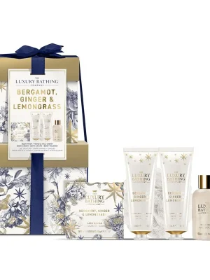 Bergamot, Ginger & Lemongrass - sada s péčí o tělo, 5 kssada produktů tělové péče s vůní citrusů a zázvoru v luxusní dárkové krabičce Bezpečná Platba