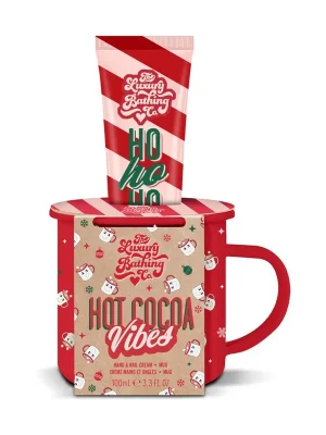 Tovární Cena Candy Canes, Cocoa & Vanilla Swirl - set hrníčku a krému na ruce, 2 kspraktická sada hydratačního krému na ruce s vůní kakaa a vanilky a designového hrníčku