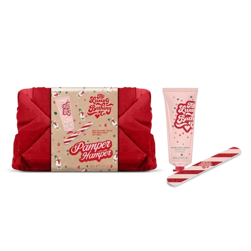 Originální Candy Canes, Cocoa & Vanilla Swirl - sada péče o ruce, 2 kssada krému na ruce s vůní kakaa a vanilky a pilníku na nehty v kosmetické taštičce