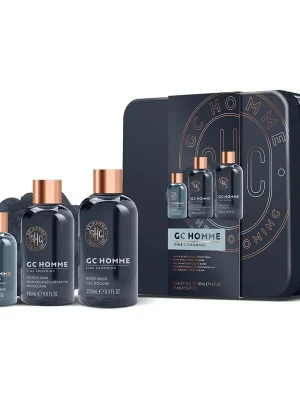 Hit Sezóny GC Homme - sada s péčí o tělo, vlasy a vousy, 4 kspánská sada v dóze pro každodenní mycí rituál, s vůní mandarinky a černého pepře