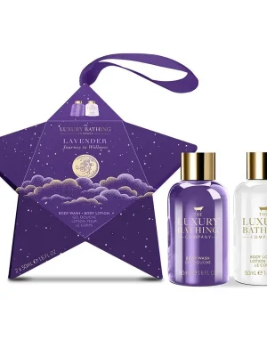 Lavender - mini sada péče o tělo 2 ksmalá sada s tělovým mýdlem a mlékem v dárkové krabičce na zavěšení Cenově Výhodný
