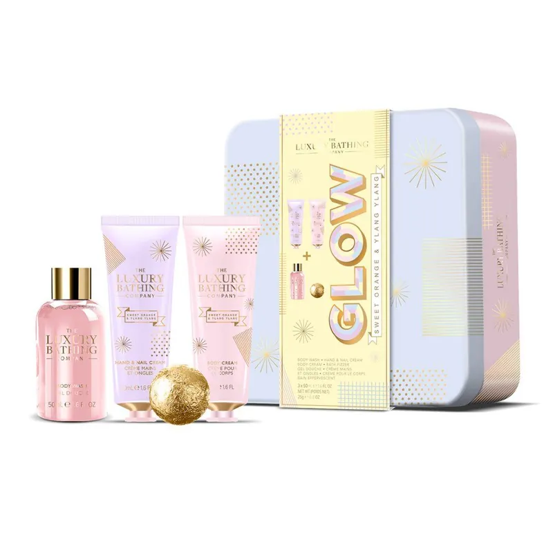 Sweet Orange & Ylang Ylang - sada s péčí o tělo a ruce, 4 kssada pečující kosmetiky v plechové dóze pro mladé slečny Super Cena