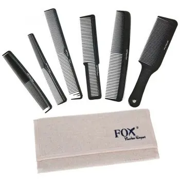 Speciální Cena FOX Barber Expert Sada profesionálních hřebenů na vlasy - lněné pouzdro