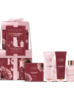 Speciální Cena Velvet Rose & Peony - sada s péčí o tělo, 5 ksdámská sada tělových produktů s květinovou vůní, v luxusních dárkových krabičkách