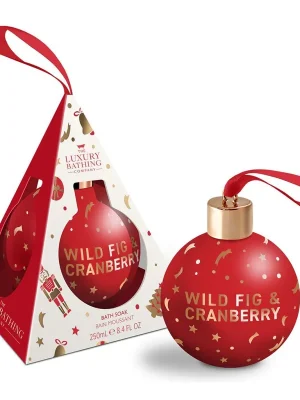Wild Fig & Cranberry - pěna do koupele, 250 mlpěna do koupele s vůní brusinek a fíků, ve vánoční baňce na zavěšení Expresní Doručení