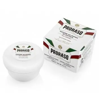 PRORASO Green Tea Mýdlo na holení v misce pro citlivou pokožku - zelený čaj 150ml Víkendová Akce