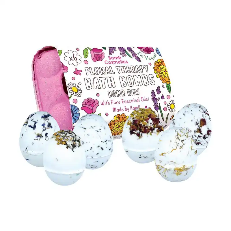 Floral Therapy Bomb Raw EggSada šumivých bomb do koupele, 6 ks Oblíbený