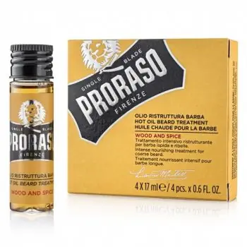 Nejprodávanější PRORASO Wood and Spice Hot Oil 4x17ml - olej na vousy s vůní cedrového dřeva a koření