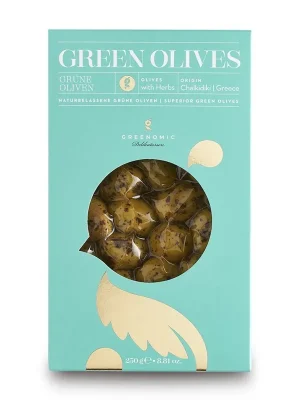 Green Olives with HerbsZelené olivy s bylinkami, 250 g Sleva