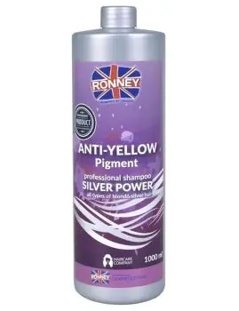 RONNEY Anti-Yellow Silver Power Shampoo 1000ml - šampon na melírované a blond vlasy Vysoce Kvalitní