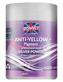 RONNEY Anti-Yellow Silver Power Mask 1000ml - maska proti nežádoucímu žlutému nádechu Doprava Zdarma