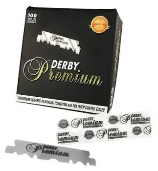 DERBY Premium Ceramic Platinum Single Edged Blades 100ks - poloviční žiletky Ihned K Objednání