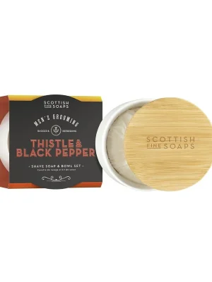 Thistle & Black PepperTuhé mýdlo na holení v mističce, 100 g Tovární Cena