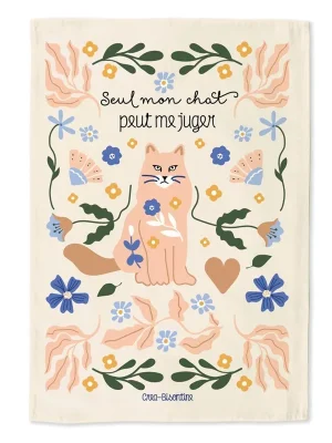 Jen moje kočka mě může souditDesignová utěrka z organické bavlny, 50 × 70 cm Ověřený