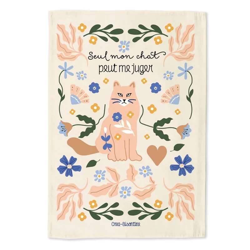 Jen moje kočka mě může souditDesignová utěrka z organické bavlny, 50 × 70 cm Ověřený