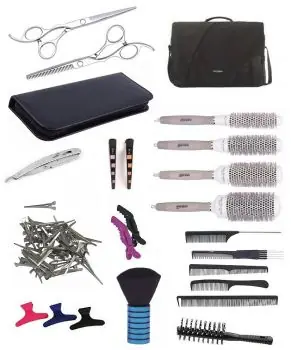 Sleva SET Brašna XUB LEFT Kadeřnický set pro učně - textilní brašna s vybavením pro leváky